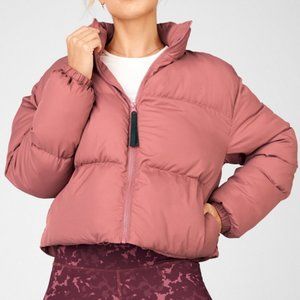 Fabletics Wander Pink Cropped Puffer Sz 4XL